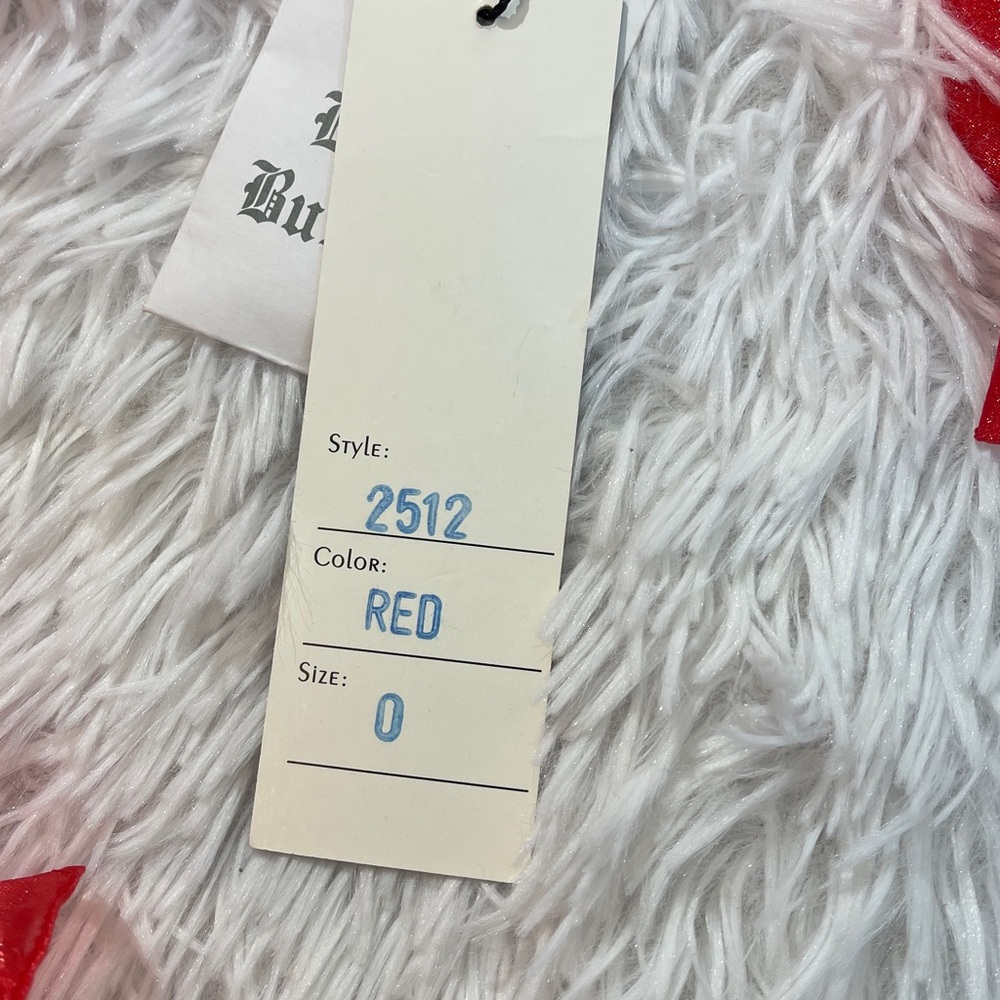 Sherri Hill Red CORKSCREW Ruffled Dress WOMENS SIZE 0 NWT GEMSTONE WAISTBAND - Picture 10 of 15